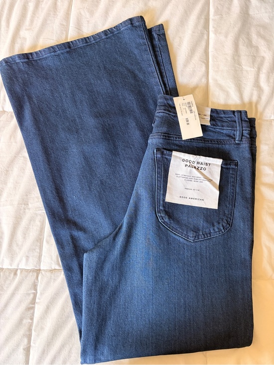 Good American Denim - Good American Women's Palazzo Jeans - Dark Blue